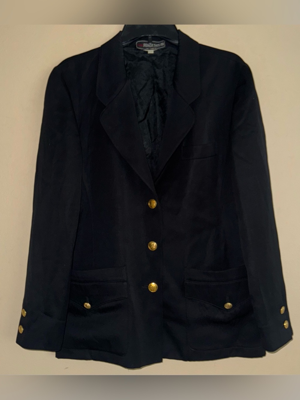 Vintage Fendi 365 by Contir 80s Black Blazer Jacket Gold Buttons Size 46